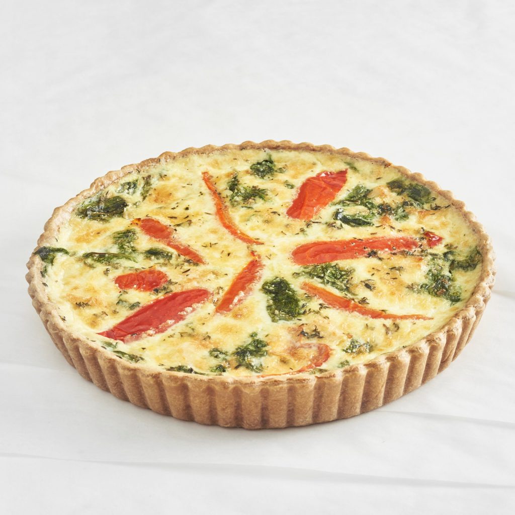 Red pepper and spinach, with a soft goat's cheese