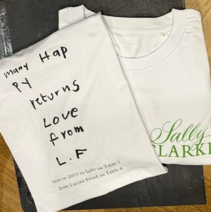 T-Shirt – 'many happy returns' – LF to SC